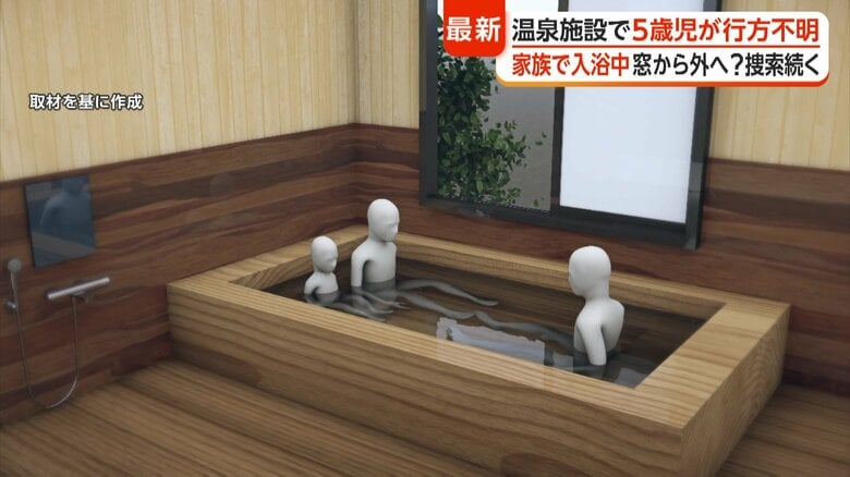両親と貸切の家族湯で入浴していた嶺臣ちゃん