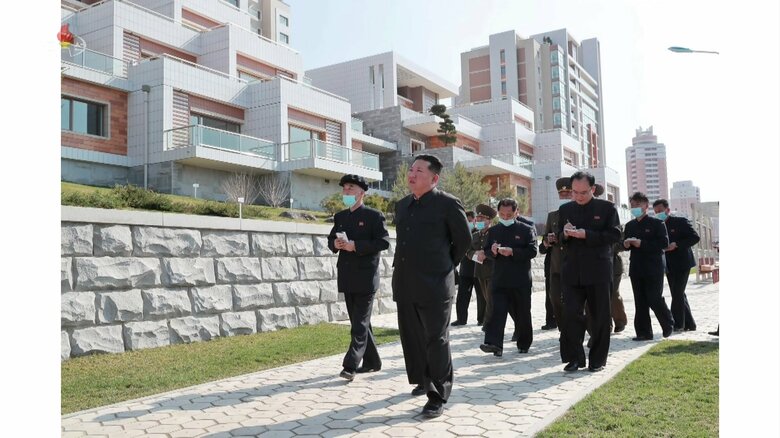 平壌市内には新たな住宅地も建設されている（2022年4月）