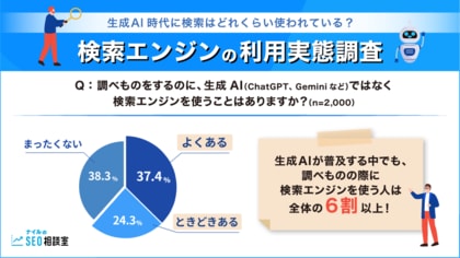 生成AI時代に検索はどれくらい使われている？検索エンジンの利用実態調査