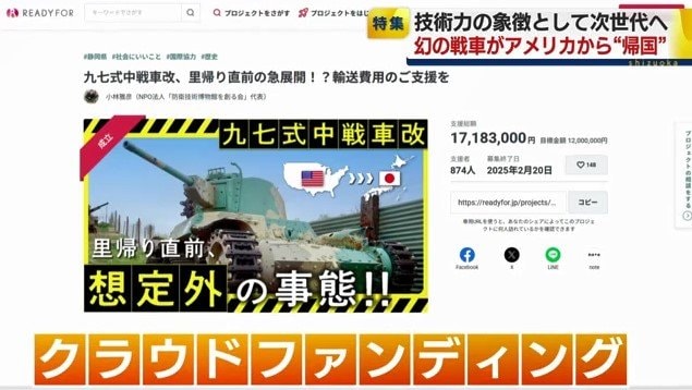 クラウドファンディングの画面