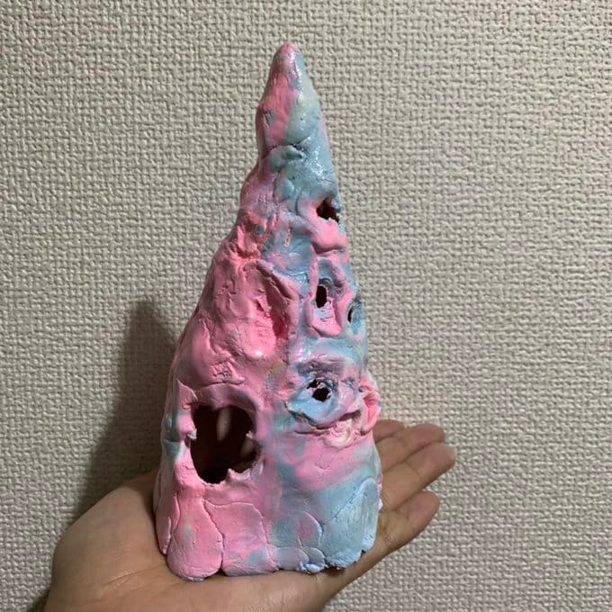 幼稚園の紙粘土で作ったオブジェ