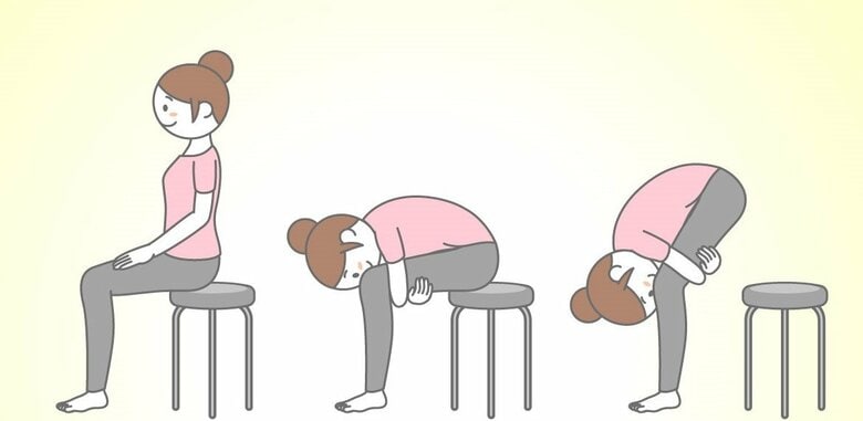 太ももの裏を伸ばす「骨盤起こし」