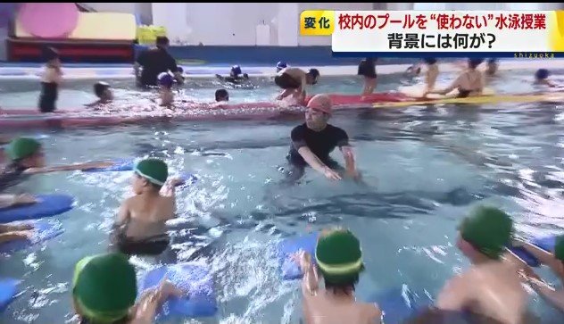 スイミングスクールでの授業（焼津市内）