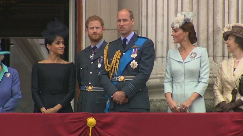 ヘンリー王子夫妻とウィリアム皇太子夫妻（2018年）