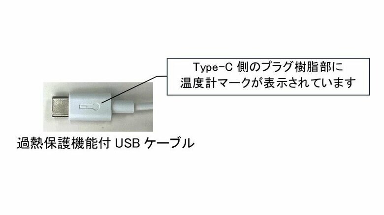 過熱保護機能のついたUSBケーブル　パナソニックのリリースより