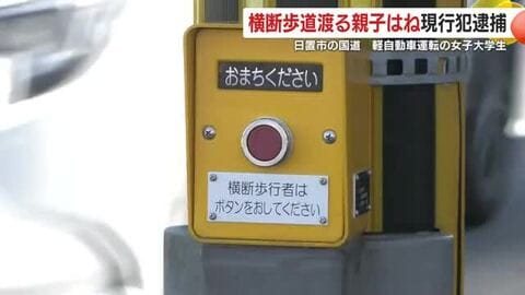 横断歩道中の親子が車にはねられる　女子大学生を現行犯逮捕「間違いありません」　鹿児島・日置