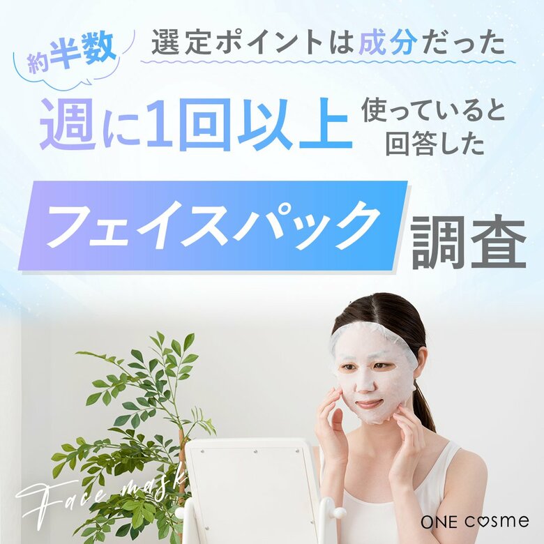 【約半数が週に1回以上使っていると回答】フェイスパックの選定ポイントは「成分」だった!気になる成分は…