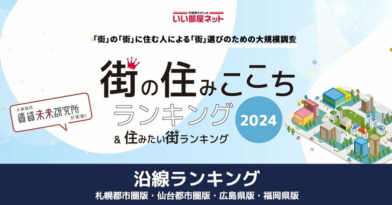 いい部屋ネット「街の住みここち沿線ランキング2024<仙台都市圏版>」発表