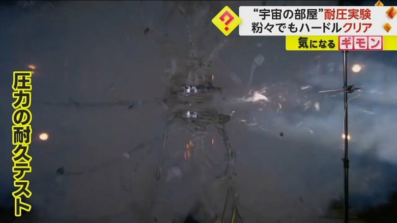 内側から圧力をかけられ膨張する丸い物体