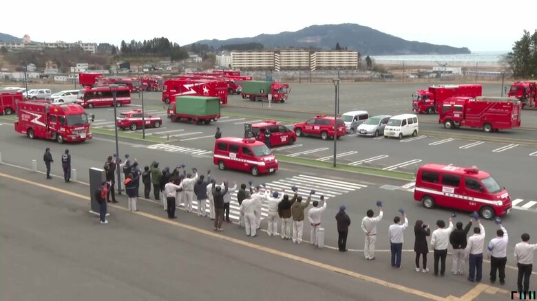 緊急消防援助隊は任務を終え、全ての陸上部隊が撤収（岩手・陸前高田市 19日午前）