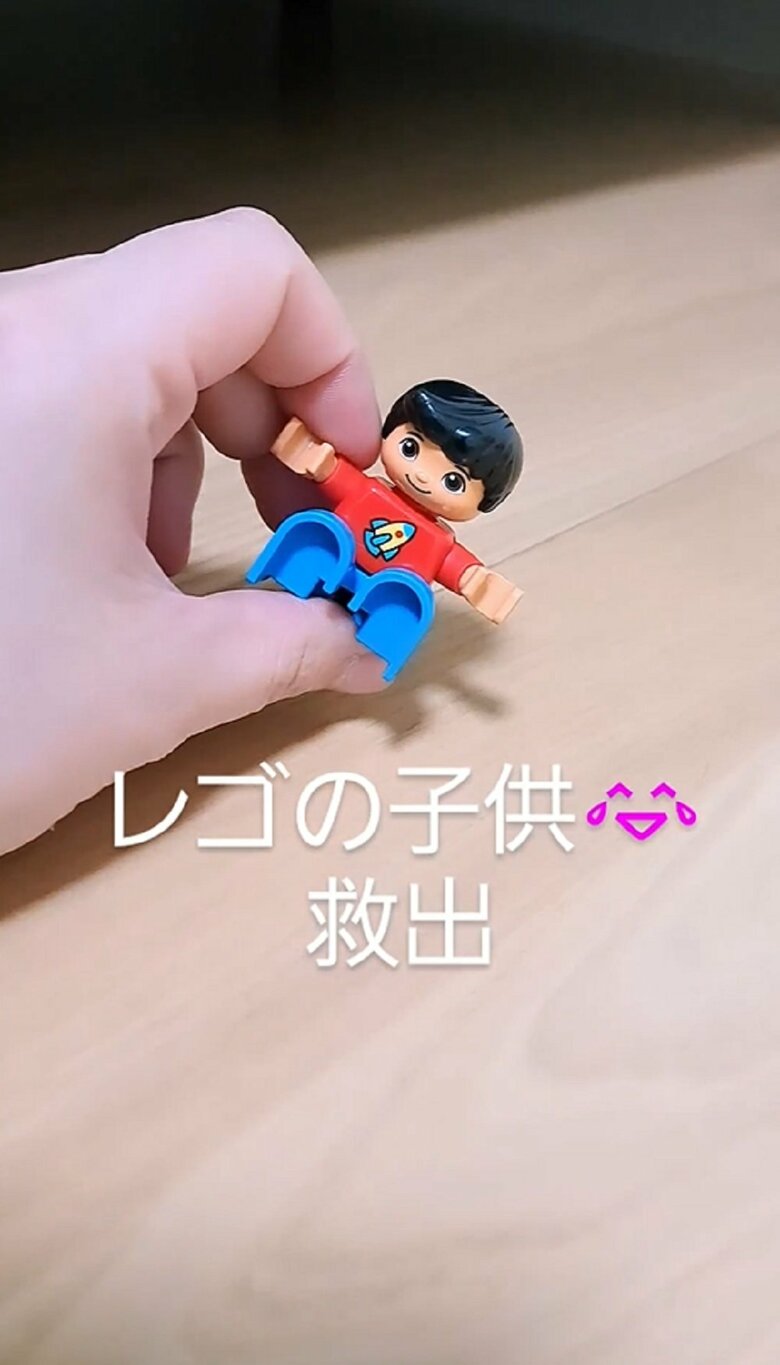 子どもの形をしたブロック玩具だった！無事に救出された