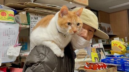寿男さんの肩が特等席