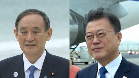 G7会場で日韓首脳があいさつ 日米首脳はオリパラで協議