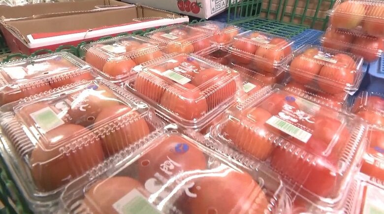 トマトの高騰止まらず…青果店「298円くらいが450円に値上がり」卸売り価格は約5カ月で4倍に　要因は猛暑による生育不足｜FNNプライムオンライン