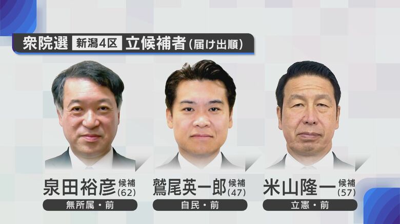 【衆院選2024】“保守分裂”でどうなる!?新潟4区は前職3人による三つ巴の戦い…熾烈な訴え展開｜FNNプライムオンライン