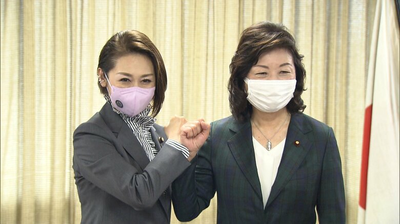 野田氏と三原じゅん子厚労副大臣（9月17日出陣式）