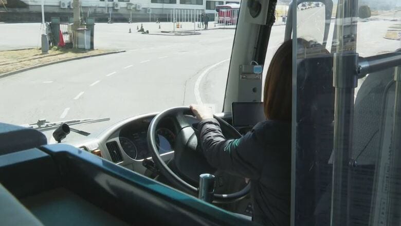 会社説明会でバス運転体験