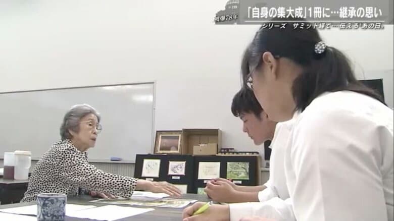 「原爆の絵」を描く生徒たちに被爆証言