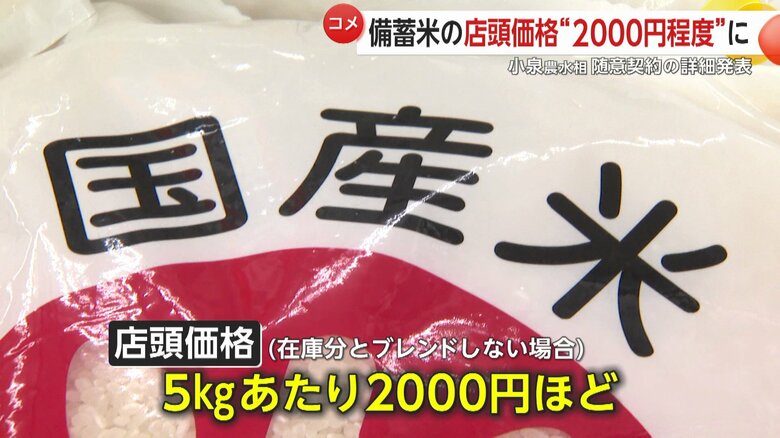 店頭価格は5kgあたり2000円ほどの水準になるという