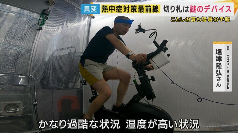 夏の気象条件を再現し実験