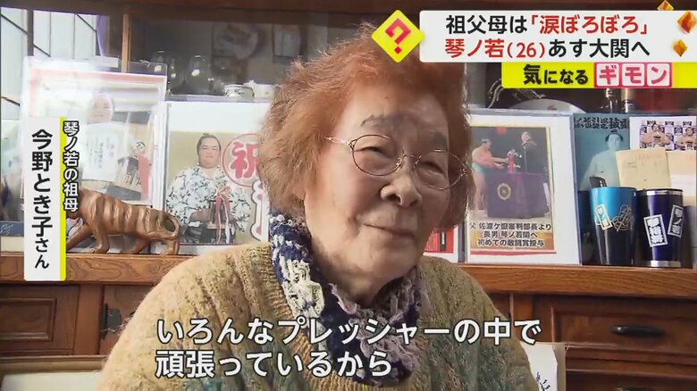 琴ノ若について語る祖母・今野とも子さん