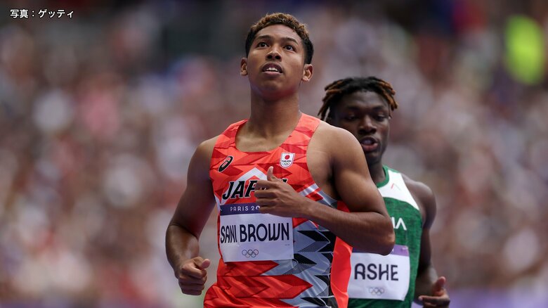 陸上男子100メートル予選　サニブラウン・ハキームの様子