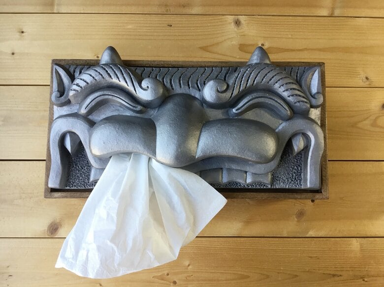 鬼瓦ティッシュケース（提供：株式会社鬼福）