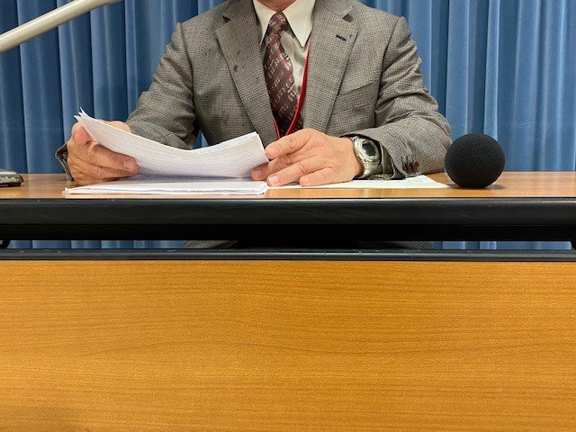 文科省で会見をした田中まさお（仮名）さん