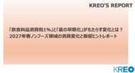 飲食料品消費税1％と夏の早期化がもたらす変化とは？2027年春ノンフーズ領域の消費変化と販促ヒントレポートを発売