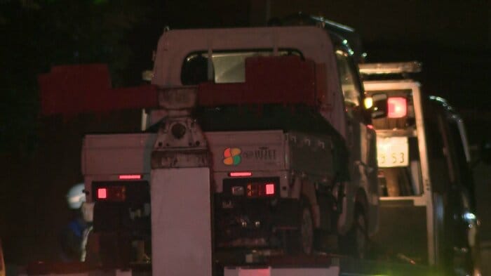 男性が運転していた軽トラック(3月24日)