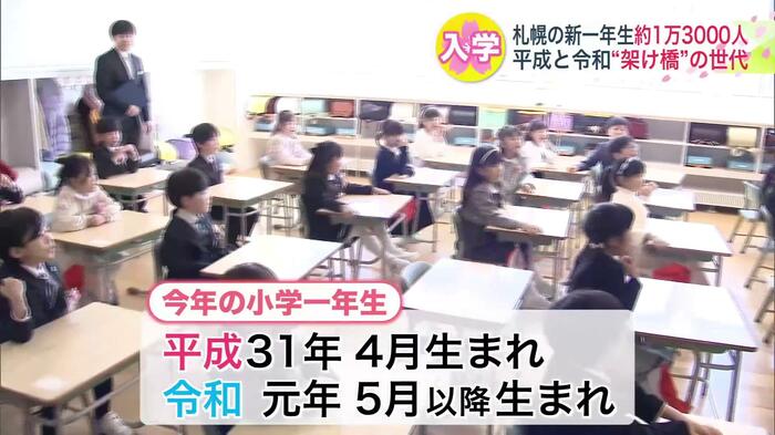 今年の小学一年生には生成生まれと令和生まれが