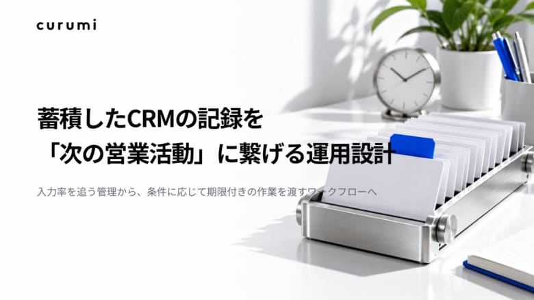 「蓄積したCRMの記録を『次の営業活動』に繋げる運用設計」ホワイトペーパー公開