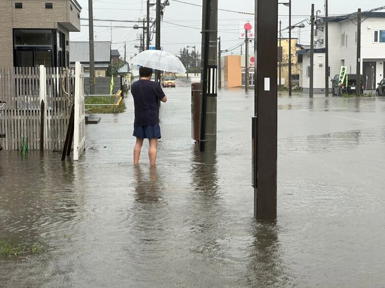 【観測史上一番の大雨】北海道天塩町で3時間114.5ミリ床上浸水も…避難所開設　北海道北部は昼すぎにかけ大雨による低い土地の浸水や土砂災害に警戒｜FNNプライムオンライン