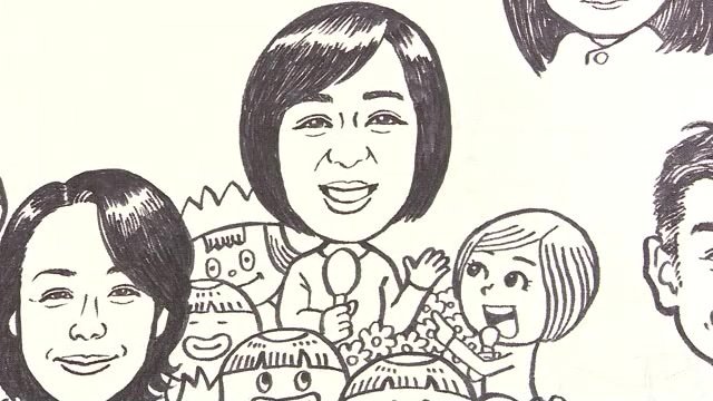 谷優子アナウンサーの似顔絵も描いていただきました