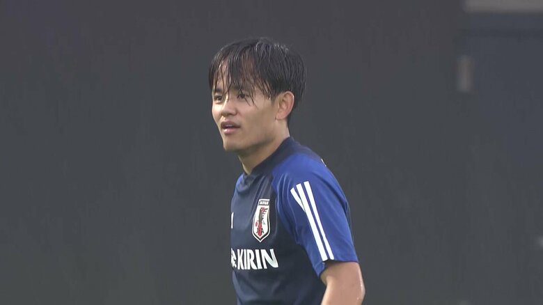 日本代表合宿に参加した久保。