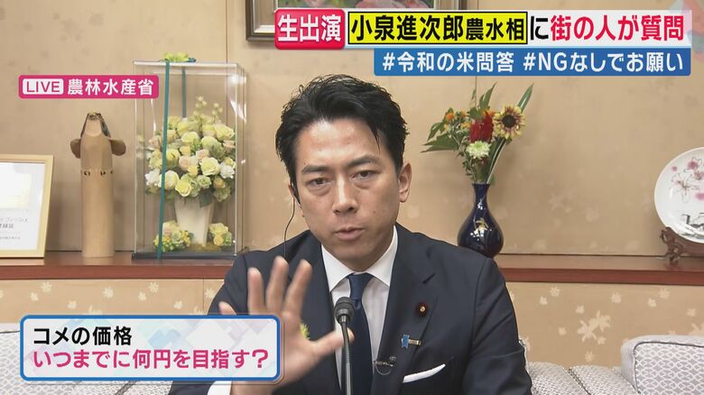 小泉進次郎農林水産大臣（関西テレビ「旬感LIVEとれたてっ！」より）