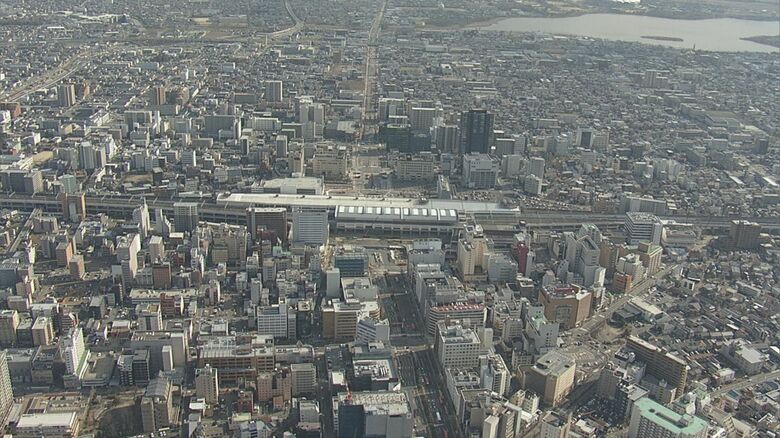 上空から見た新潟県の玄関口「新潟駅」