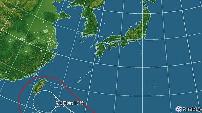 台風30号の進路予想図　日本気象協会 tenki.jpより