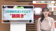 【天気コーナー】20日の山陰は「降ったりやんだり」週後半は冷え込み予想　そろそろ「鍋開き」の季節到来