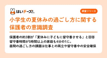 【小学生の夏休みの過ごし方に関する保護者の意識調査】