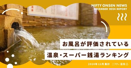 お風呂が評価されている温泉、スーパー銭湯ランキング(24年12月集計) ~1位は「美肌の湯」と「万病の湯」をダブルで楽しめる人気温泉~