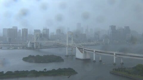 【速報】東京都心部で激しい雨　23区でゲリラ雷雨発生も