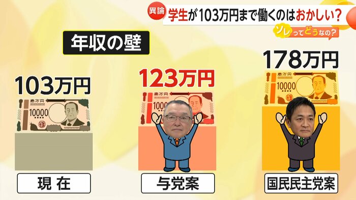 年収の壁の与党案と国民民主党案