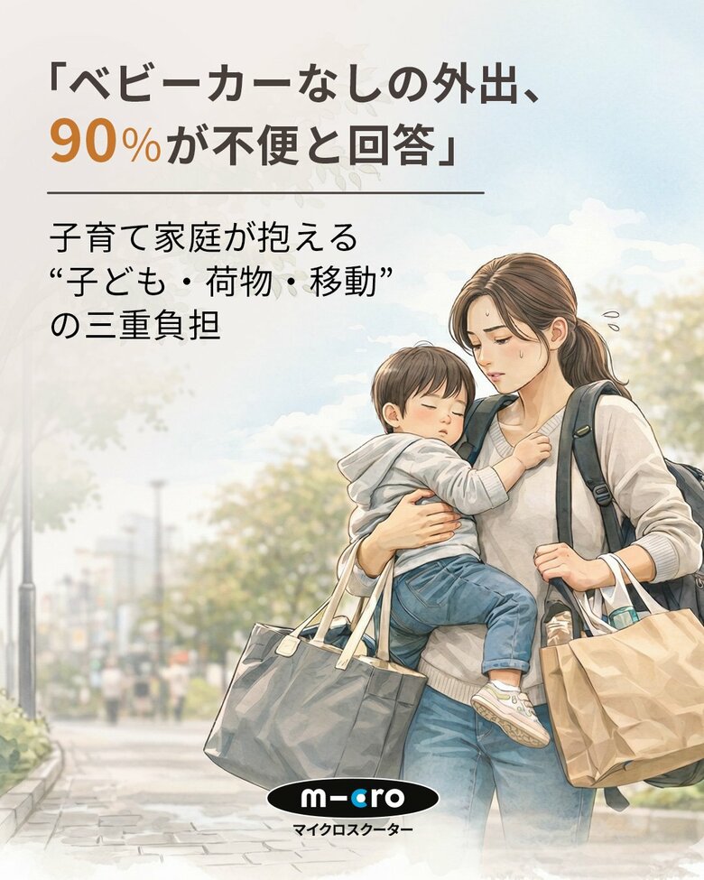 「ベビーカーなしの外出、90％が不便と回答」子育て世帯が抱える“子ども・荷物・移動”の三重負担