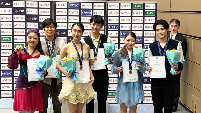 アイスダンス表彰台（西日本選手権）