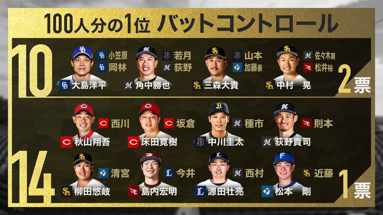 【プロ野球100人分の1位】バットコントロール編10位～14位