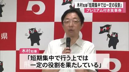 木村知事「短期集中では一定の役割」　プレミアム付き食事券申し込み 初回は想定の５分の１【熊本】