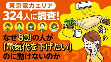 【東京電力エリア324名調査】84.8%が「電気代を下げたい」、しかし比較検討したのは6.7%