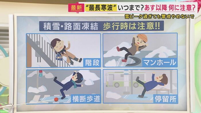 積雪・路面凍結に歩行時は注意！！