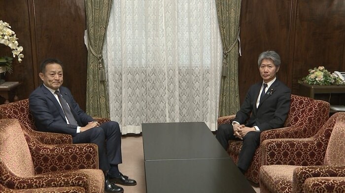 立憲・斎藤国対委員長と自民・磯崎参院国対委員長（3月13日）